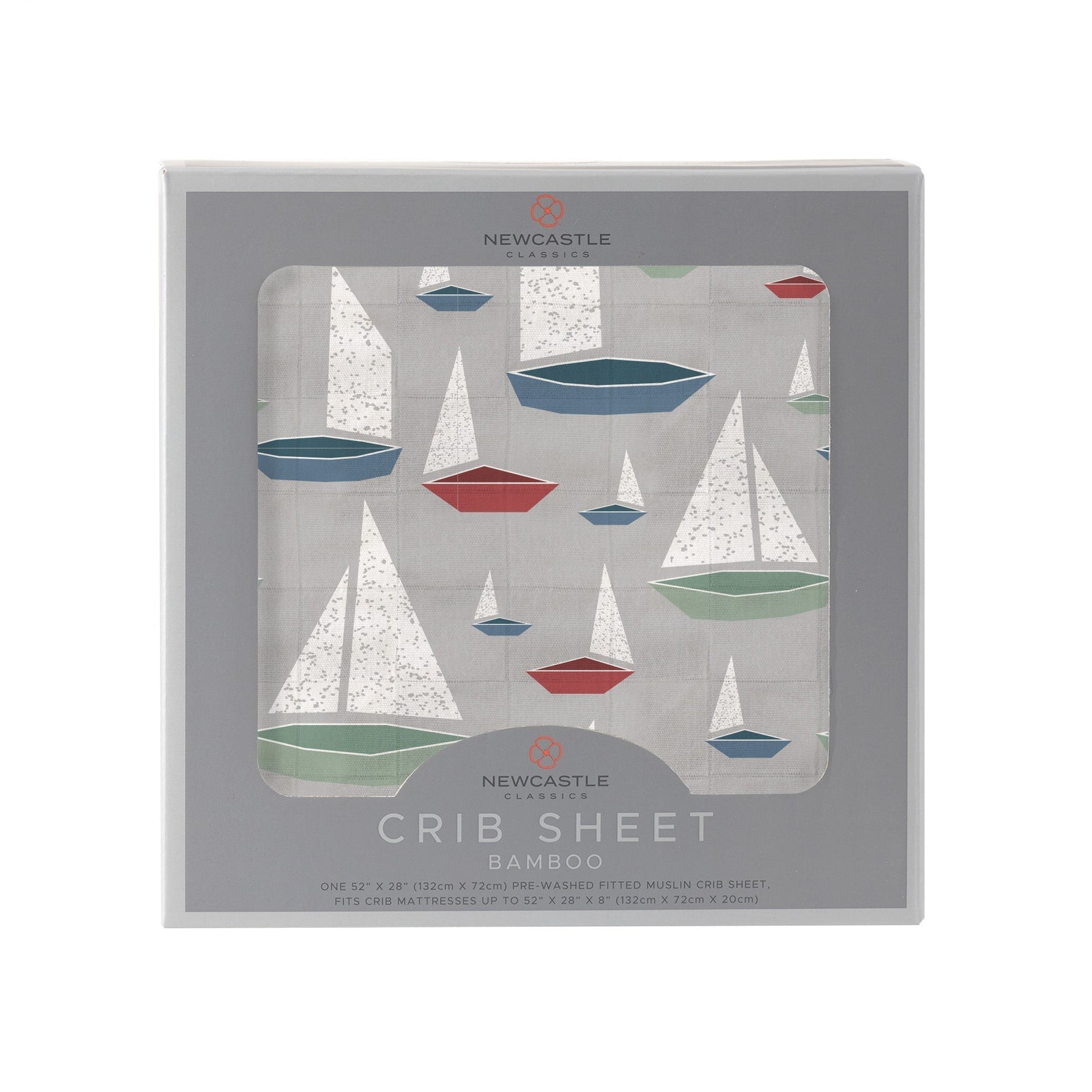 Newcastle Classics Marina Sailboats Bamboo Muslin Crib SheetEveretts Place