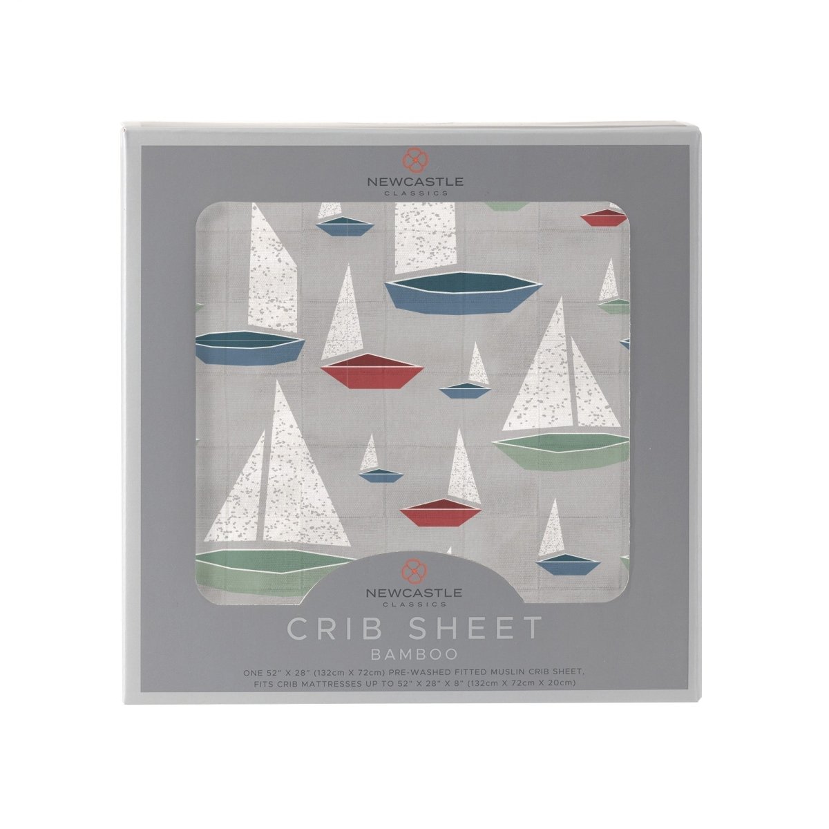 Newcastle Classics Marina Sailboats Bamboo Muslin Crib Sheet Soft and Breathable for Infants - 