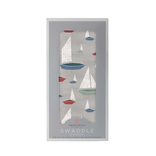 Marina Sailboats Bamboo Swaddle Soft Breathable Muslin Baby Blanket Newcastle Classics