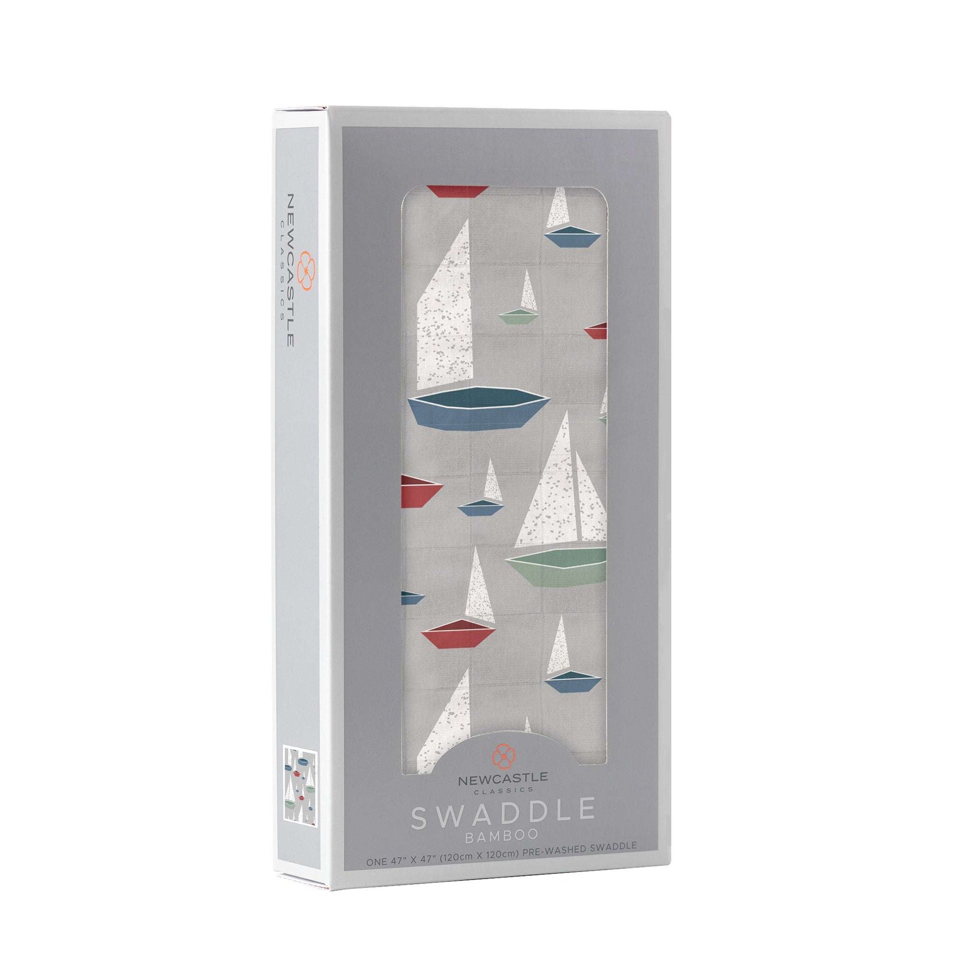 Marina Sailboats Bamboo Swaddle Soft Breathable Muslin Baby Blanket Newcastle Classics