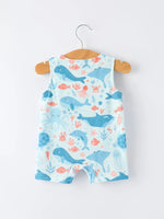 Rylee Faith Designs Marine Animal Smocked Embroidered Baby Boys Romper For Newborns Rylee Faith Designs 
