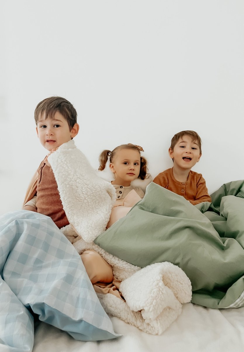 Little Mae & Co Marine Gingham Quilted Blanket 100 Cotton Toddler Cozy - Everetts Place Boutique - 