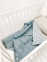 Little Mae & Co Marine Gingham Quilted Blanket 100 Cotton Toddler Cozy - Everetts Place Boutique - 