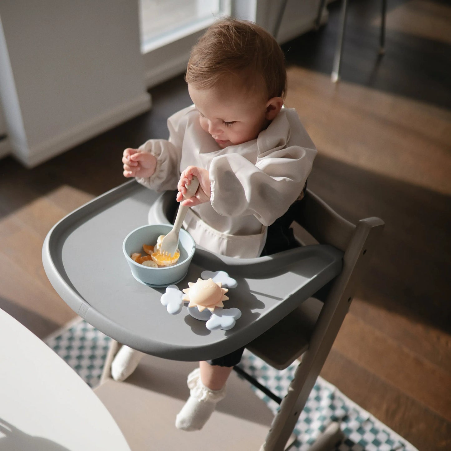 Kids Dinnerware Cutlery Set BPA Free Plastic Fork Spoon Knife Dishwasher Safe Made in Denmark Mushie