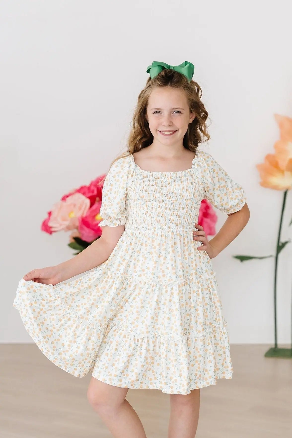 Mila & Rose ® Marvelous Marigolds Smocked Ruffle Dress - 
