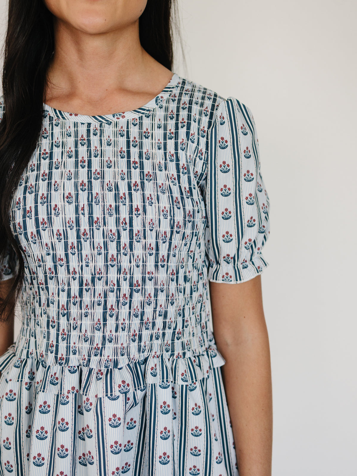 Mebie Baby Matching Mommy and Me Floral Block Print Dress by Mebie Baby - 