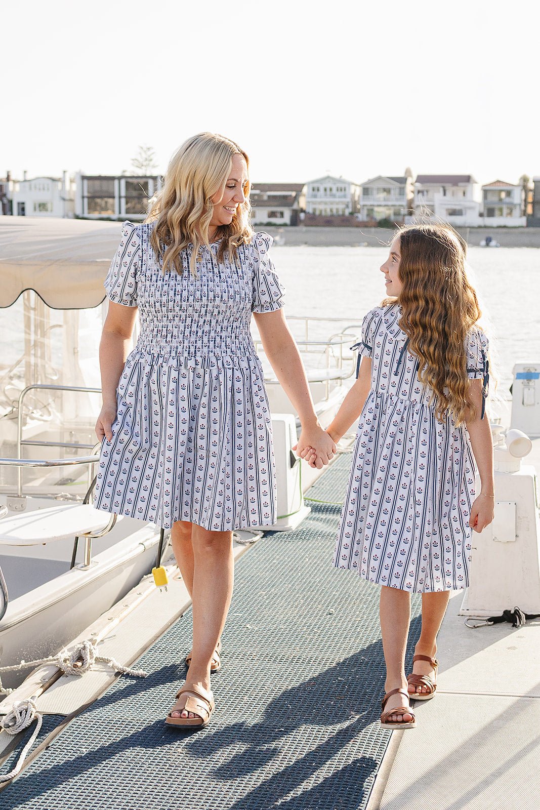 Mebie Baby Matching Mommy and Me Floral Block Print Dress by Mebie Baby - 