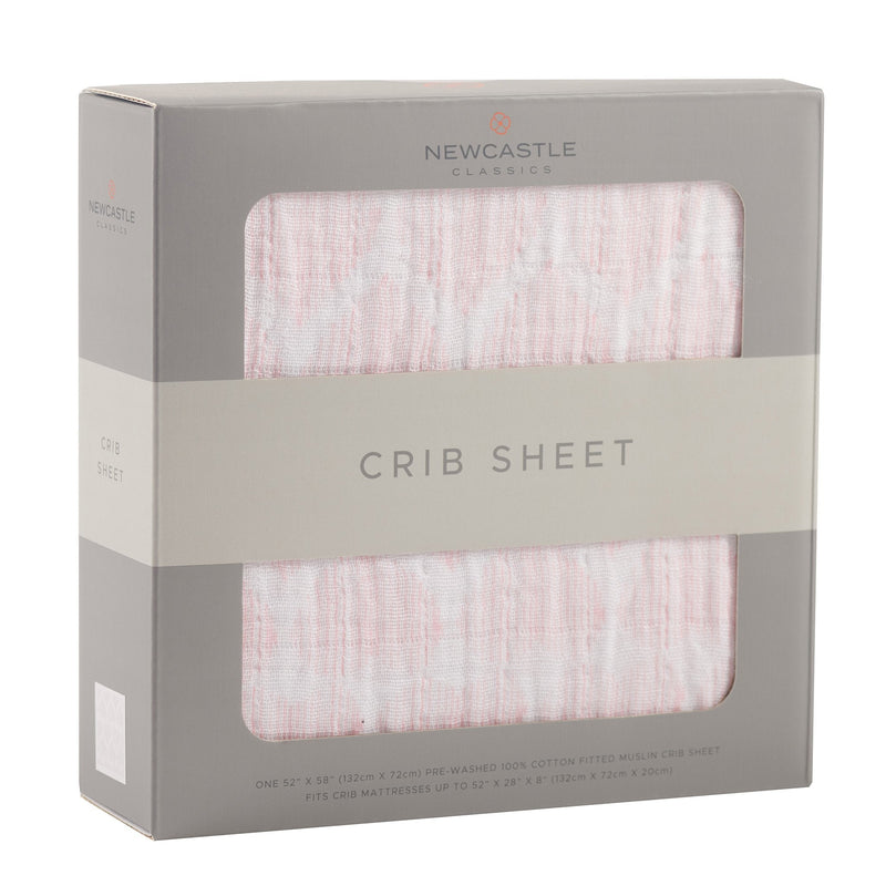 Matchstick Hearts Cotton Muslin Crib Sheet for Standard Crib Mattresses Newcastle Classics