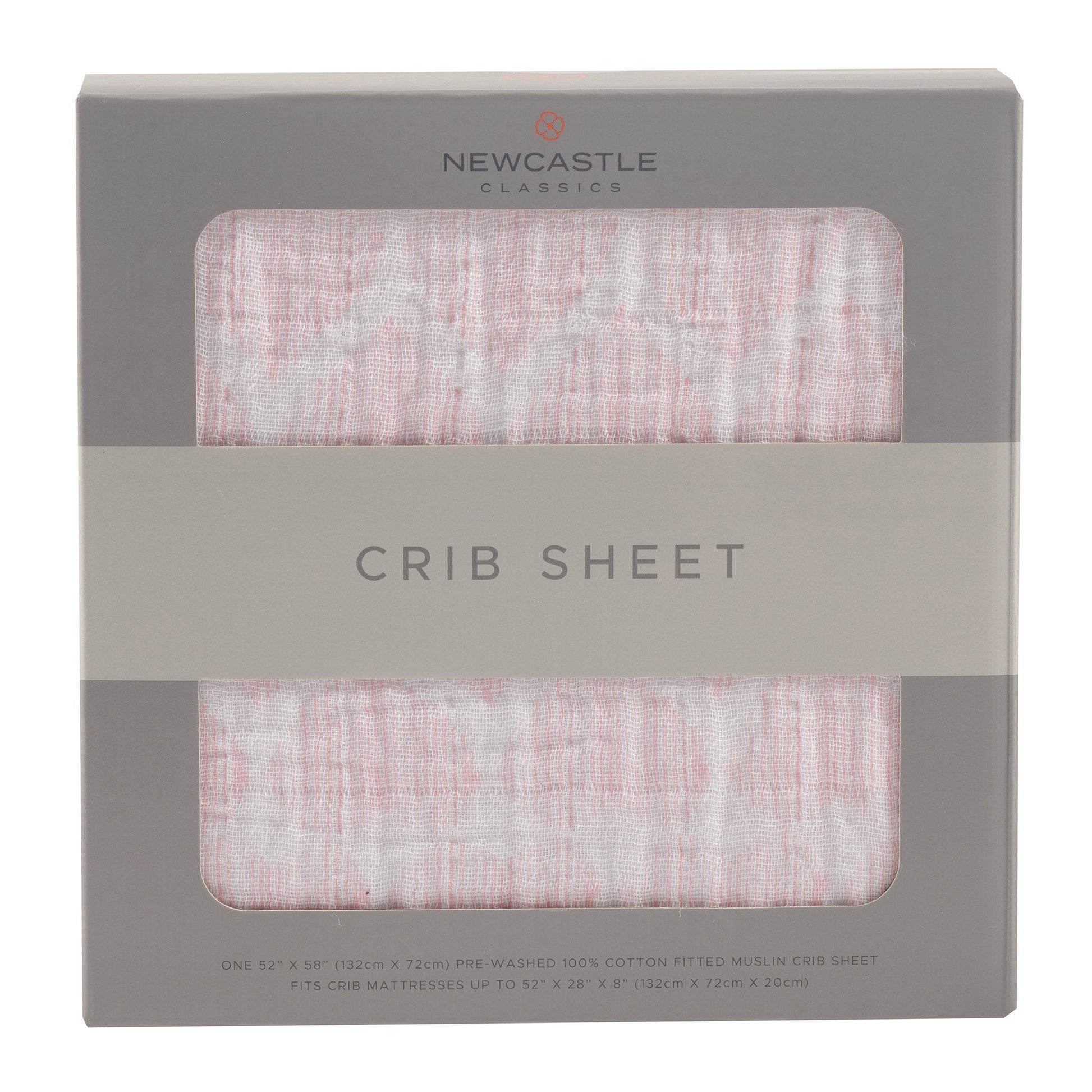 Matchstick Hearts Cotton Muslin Crib Sheet for Standard Crib Mattresses Newcastle Classics