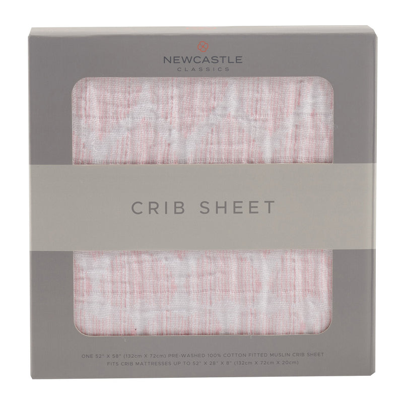 Matchstick Hearts Cotton Muslin Crib Sheet for Standard Crib Mattresses Newcastle Classics