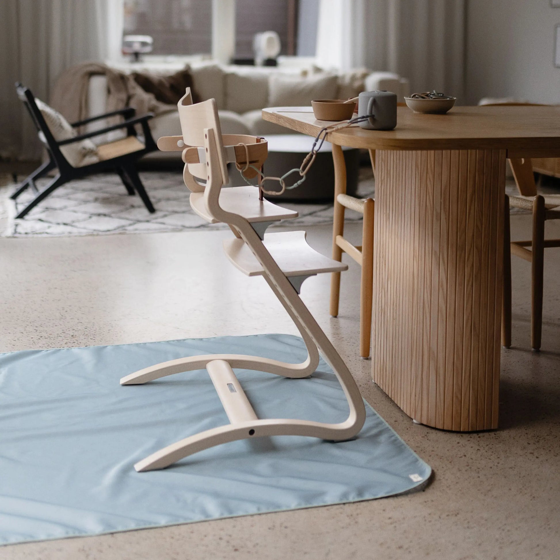 Splat Mat for High Chairs and Arts and Crafts Water Resistant Polyester Easy to Clean Machine Washable Mushie