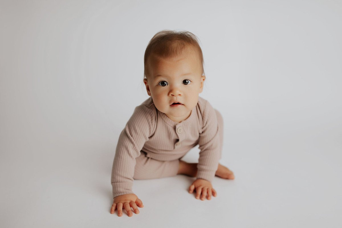 Three Little Tots Mauve Baby Ribbed Playsuit with pockets - 