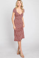 PinkBlush Mauve Floral Sweetheart Midi Dress - 
