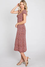 PinkBlush Mauve Floral Sweetheart Midi Dress - 
