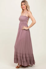 PinkBlush Mauve Smocked Woven Maxi Dress - 