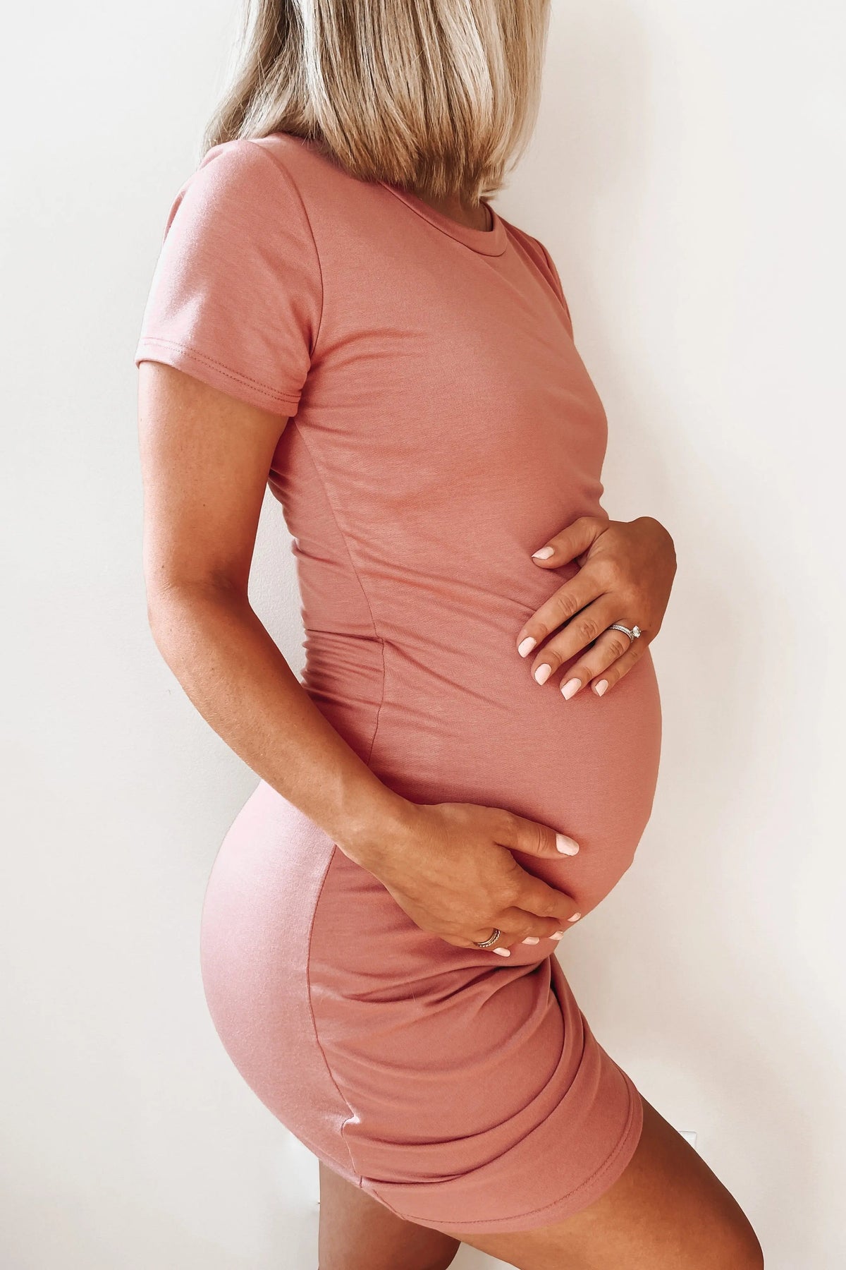 PinkBlush Mauve Wrap Maternity T-Shirt Dress - 
