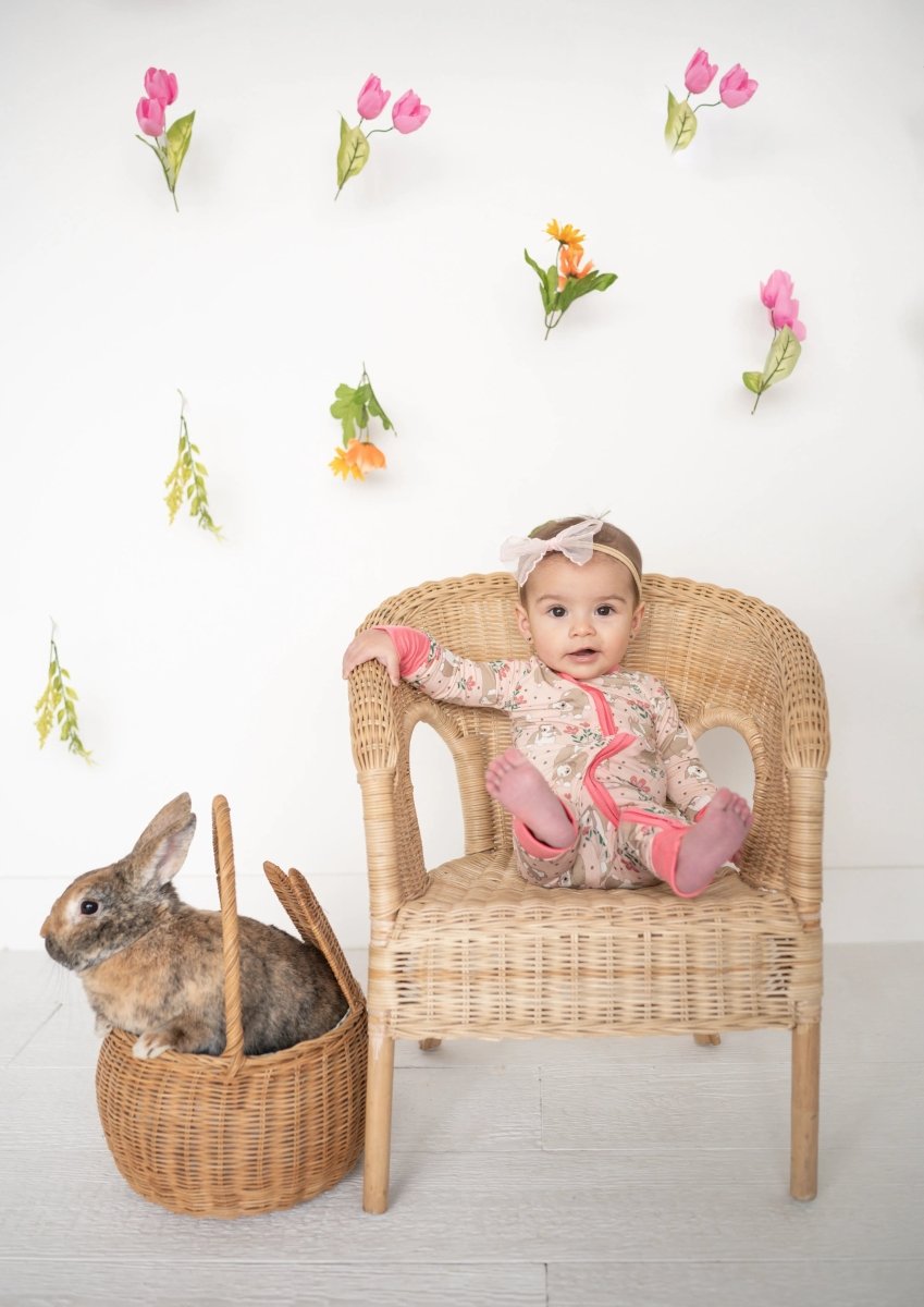 Dreamlet Meadow Bunny Convertible Zip Footies for Babies Dreamlet - Everetts Place Boutique - 