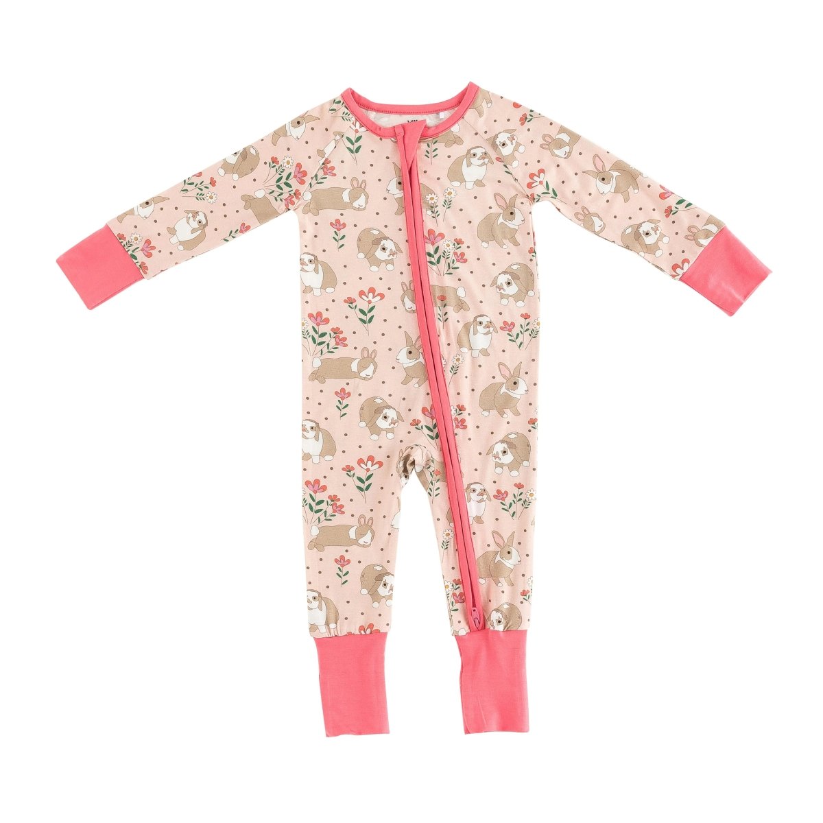 Dreamlet Meadow Bunny Convertible Zip Footies for Babies Dreamlet - Everetts Place Boutique - 