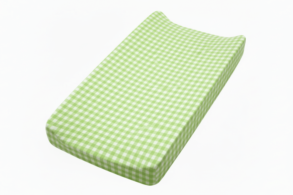Little Mae & Co Meadow Green Gingaham Changing Pad CoverEveretts Place