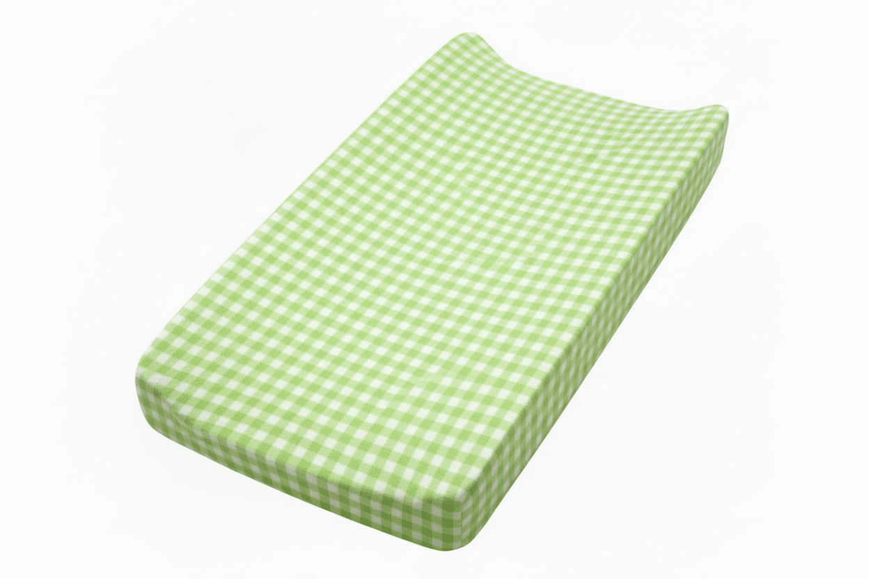 Little Mae & Co Meadow Green Gingaham Changing Pad CoverEveretts Place