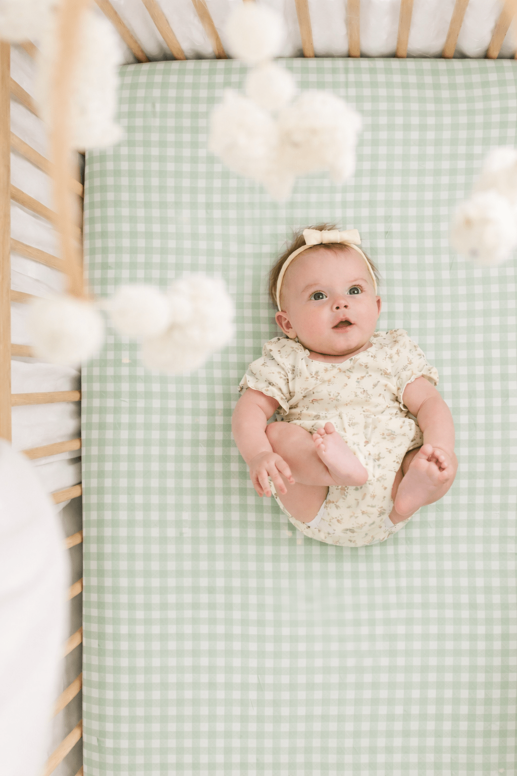 Little Mae & Co Meadow Green Gingham Crib SheetEveretts Place