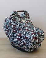 Mebie Baby Mebie Baby Americana Floral Bamboo Multi Use Car Seat And Nursing Cover - 