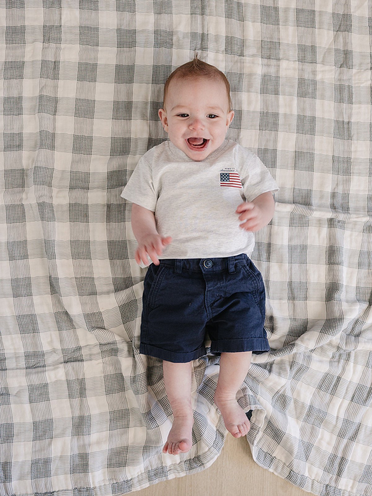 Mebie Baby Mebie Baby Americana Summer Tee for Baby and Toddler Cotton Flag Graphic - 