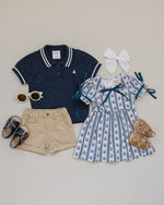 Mebie Baby Mebie Baby Block Print Floral Dress for Baby Girls - 