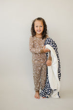 Mebie Baby Mebie Baby Brown Floral Ribbed Bamboo Cozy Sleep Set For Babies And Toddlers - 