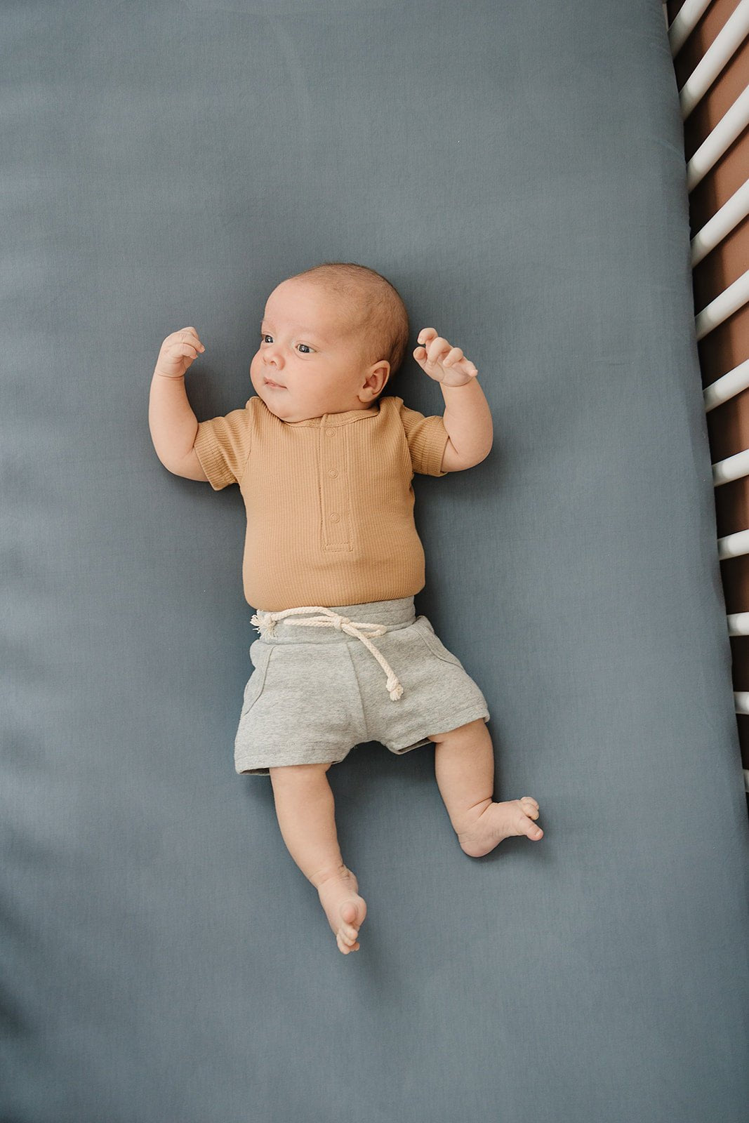 Mebie Baby Mebie Baby Cafe Organic Cotton Ribbed Snap Bodysuits for Babies - 
