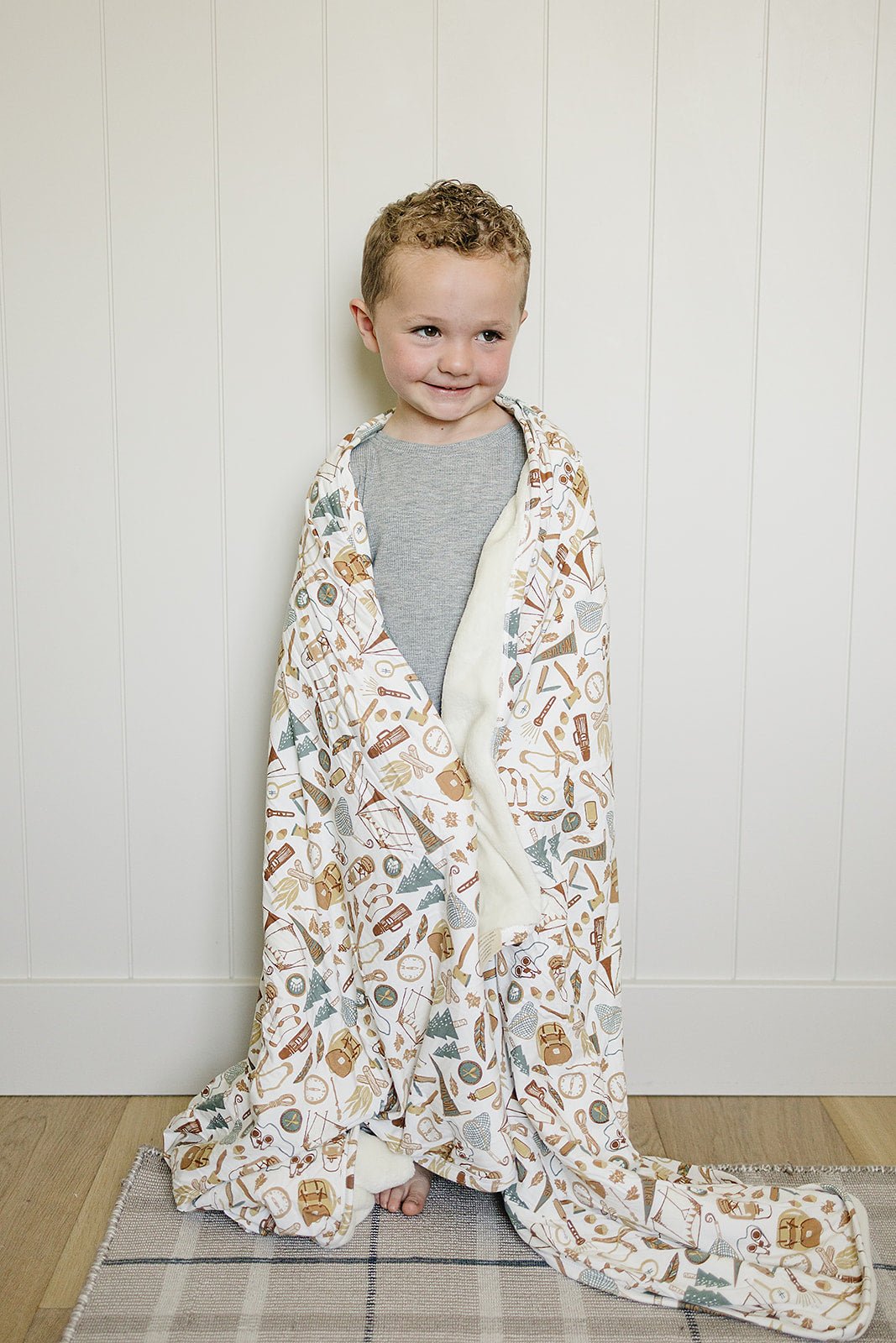 Mebie Baby Mebie Baby Camping Trip Bamboo Fleece Quilt For Baby And Toddler Outdoor Comfort - 