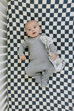 Mebie Baby Mebie Baby Charcoal Checkered Muslin Crib Sheet For Modern Nursery - 