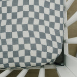 Mebie Baby Mebie Baby Charcoal Checkered Muslin Crib Sheet with Wavy Pattern - 