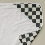 Mebie Baby Mebie Baby Charcoal Checkered Muslin Hooded Towel For Babies And Toddlers - 