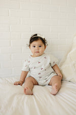 Mebie Baby Mebie Baby Cherry Print Shorts Set Cotton With Raw Hems Detailing - 