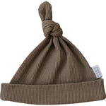 Mebie Baby Mebie Baby Cocoa Organic Cotton Ribbed Newborn Knot Hat - 