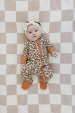 Mebie Baby Mebie Baby Cream Magnolia Bamboo Footed Pajamas With Double Zipper - 