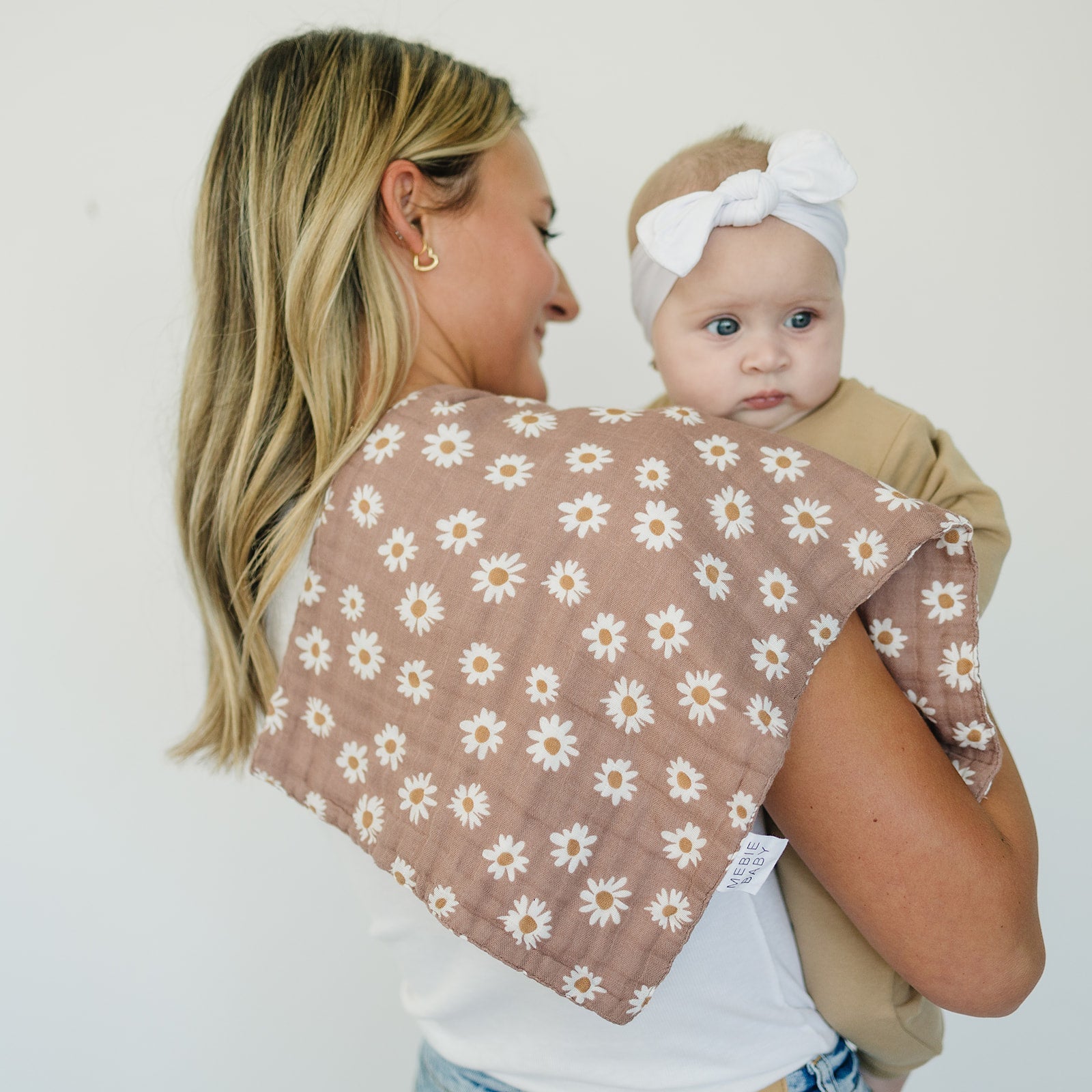 Mebie Baby Mebie Baby Daisy Dream Muslin Burp Cloth For Newborns Soft Absorbent - 
