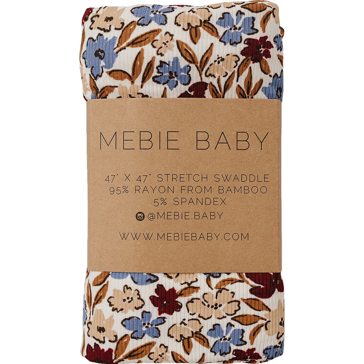 Mebie Baby Mebie Baby Desert Floral Ribbed Bamboo Stretch Swaddle - 