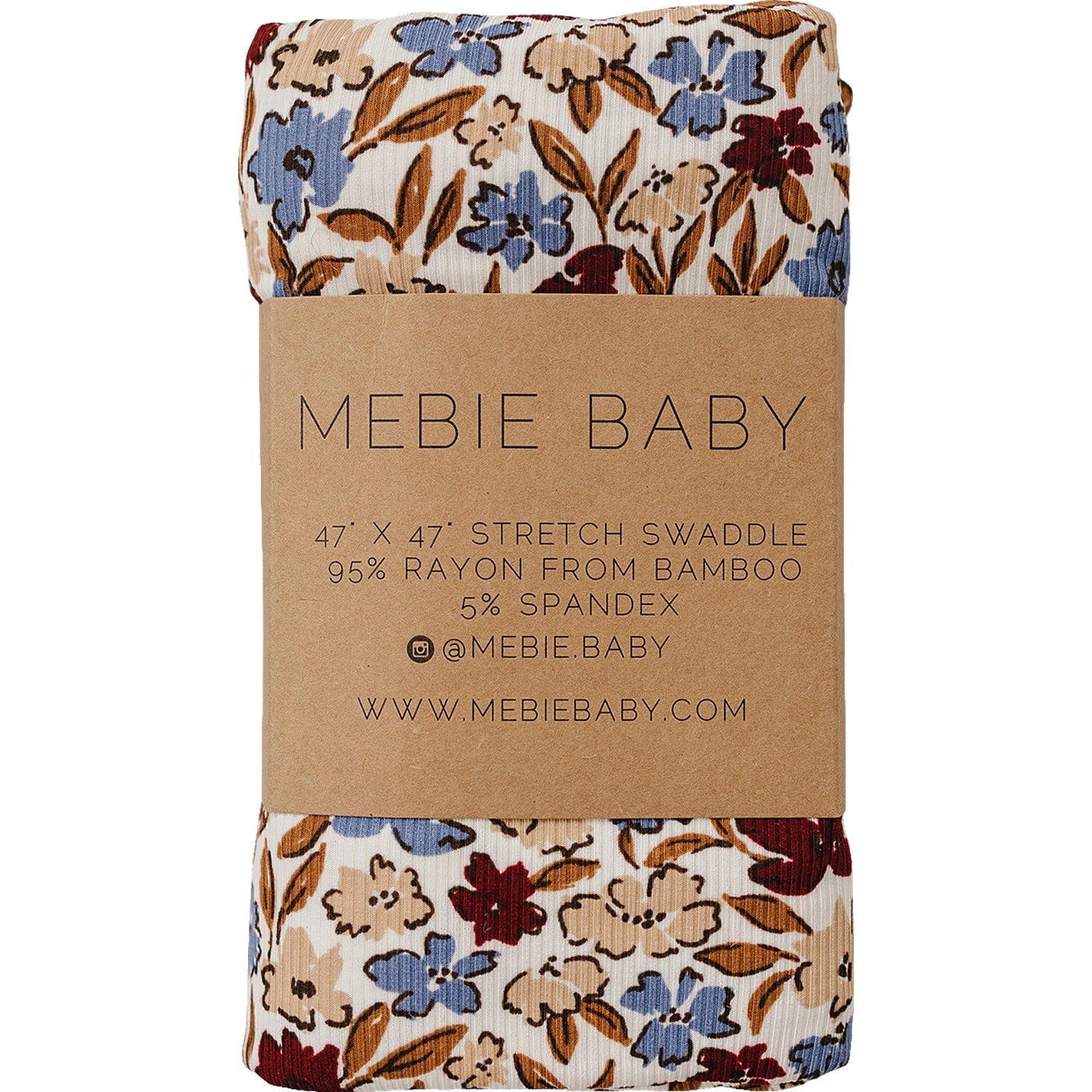 Mebie Baby Mebie Baby Desert Floral Ribbed Bamboo Stretch Swaddle - 