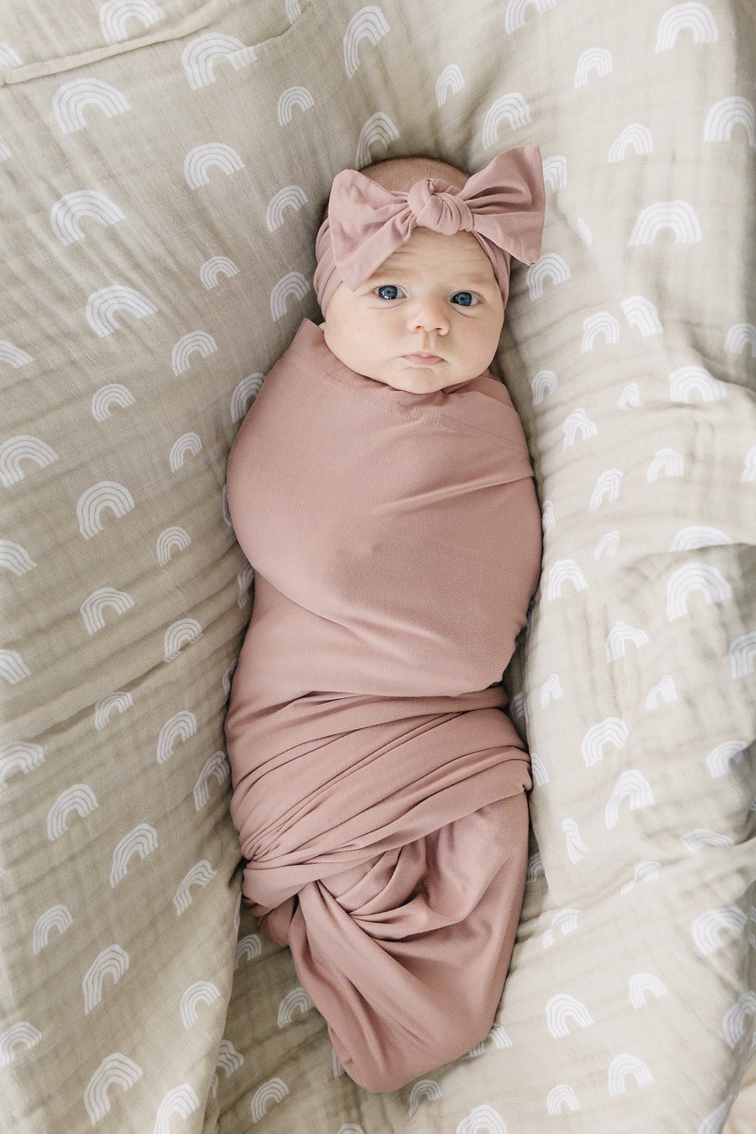 Mebie Baby Mebie Baby Dusty Rose Bamboo Stretch Swaddle For Babies - 