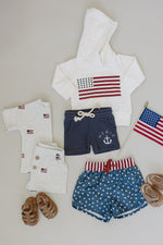 Mebie Baby Mebie Baby Flag Hoodie For Baby With American Flag Graphic For 4th Of July - 