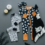 Mebie Baby Mebie Baby Ghosts Bamboo Zipper Sleepwear Pumpkin Print For 0 To 18 Months - 