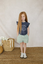 Mebie Baby Mebie Baby Green Gingham Shorts For Kids Soft Comfortable Summer Wear - 