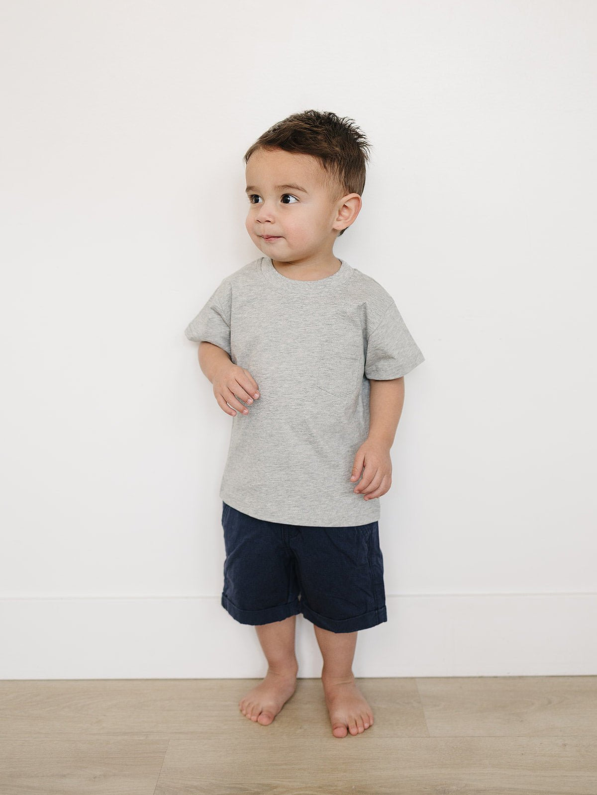 Mebie Baby Mebie Baby Grey Pocket Tee for Baby and Toddler Cotton Top - 