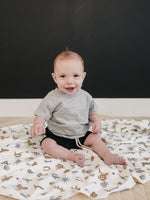 Mebie Baby Mebie Baby Grey Pocket Tee for Baby and Toddler Cotton Top - 