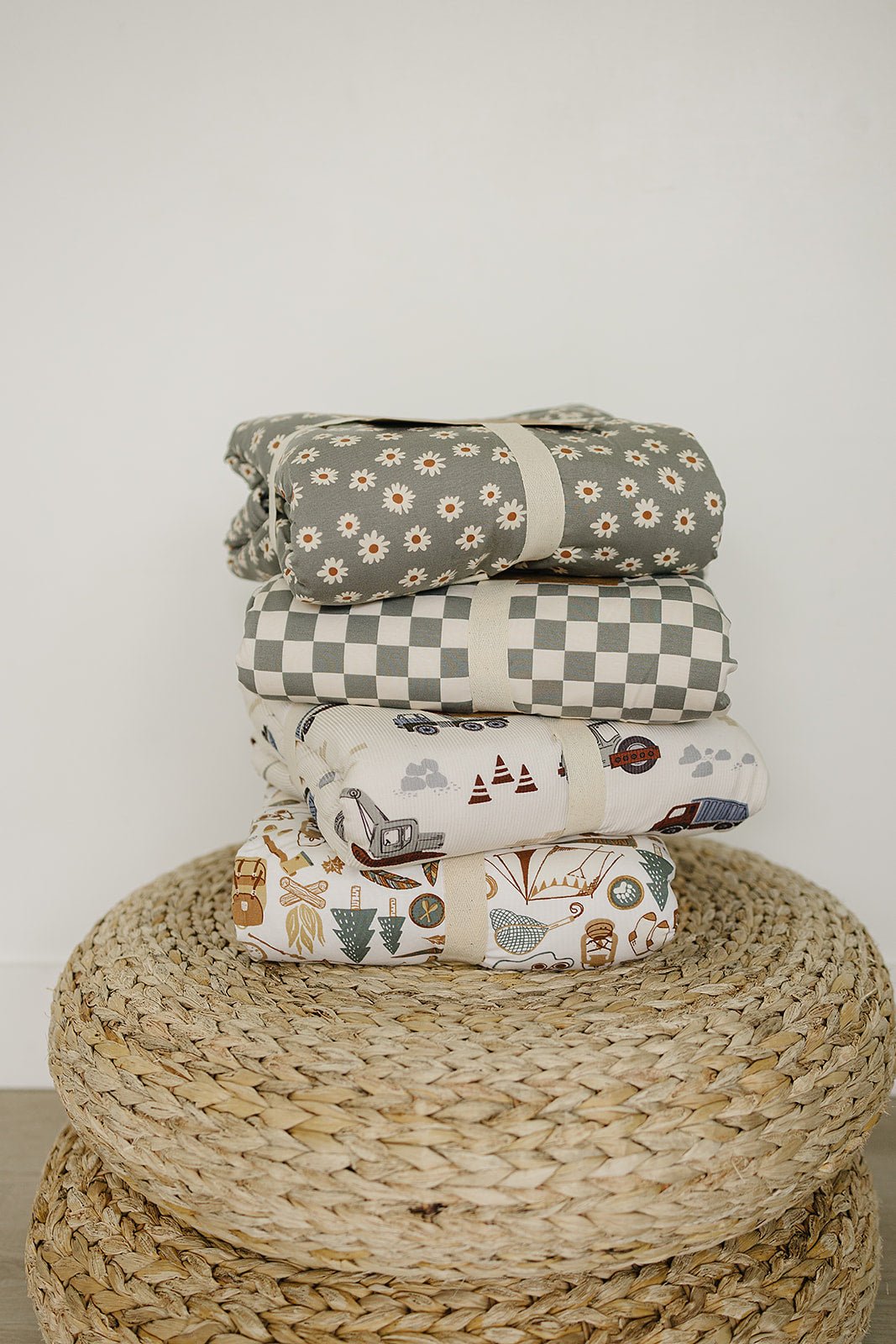 Mebie Baby Mebie Baby Light Green Checkered Bamboo Fleece Quilt For Baby Reversible - 