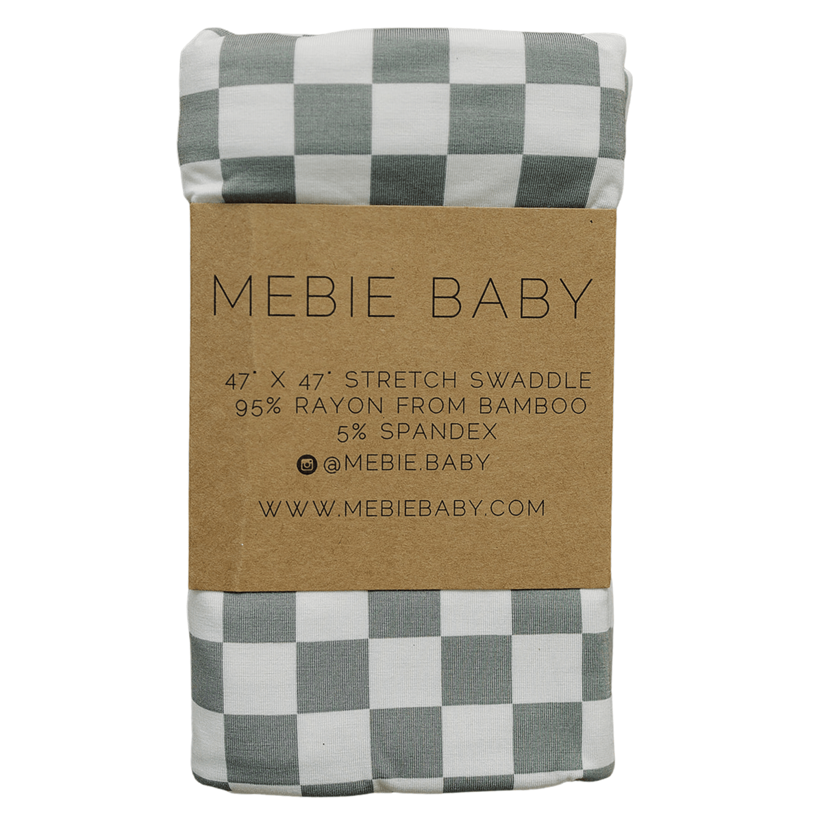 Mebie Baby Mebie Baby Light Green Checkered Bamboo Stretch Swaddle - 