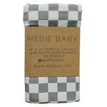 Mebie Baby Mebie Baby Light Green Checkered Bamboo Stretch Swaddle - 