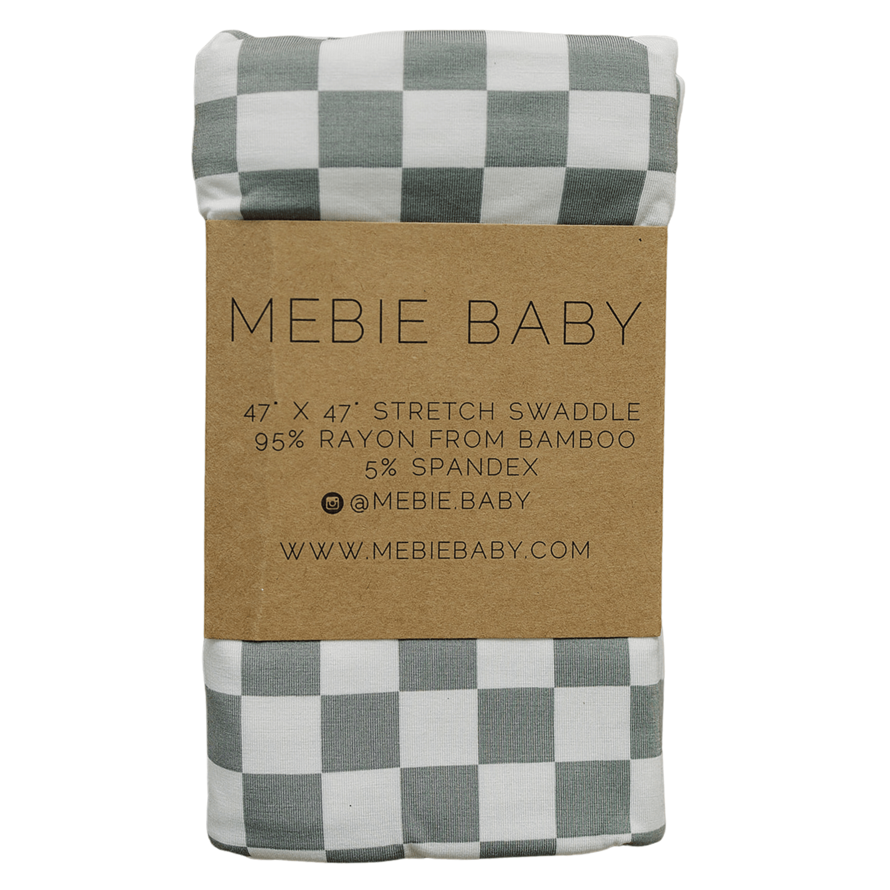Mebie Baby Mebie Baby Light Green Checkered Bamboo Stretch Swaddle - 